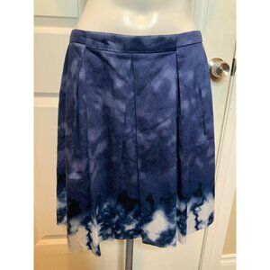 Elie Tahari Blue Tie Dye Pleated Skirt, Size 6
